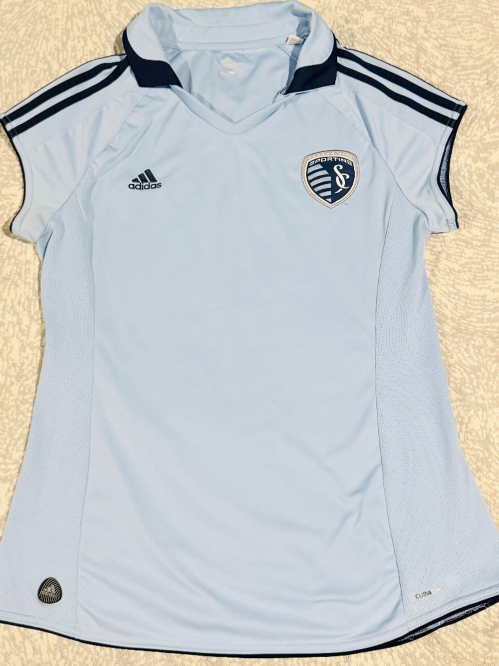 Adidas Sporting KC Women's Jersey XL Light Blue MLS Soccer